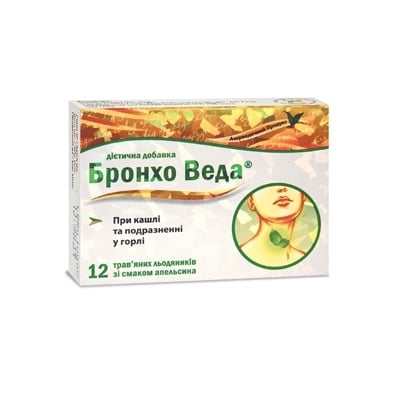 Бронхо Веда Леденцы со вкусом апельсина №12 (6х2)