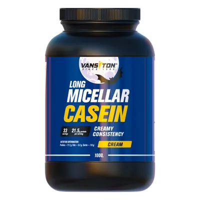 Казеїн міцелярний Vansiton Long Micellar Casein, вершки, 1000 г