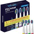 Насадка для электрической зубной щетки PECHAM Travel White белые средней жесткости, 4 шт