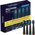 Насадки для електричної зубної щітки PECHAM Travel Black чорні середньої жорсткості, 4 шт