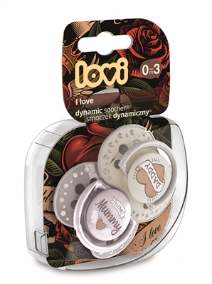 Пустышка силиконовая Lovi I love динамическая, 22/866, 0-3 месяца, 2 шт