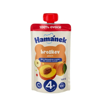 Пюре фруктове Hame Hamanek Яблуко, персик, 100 г