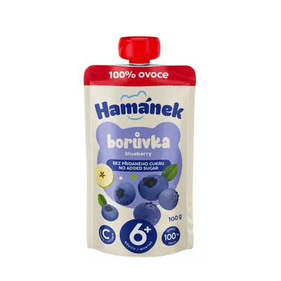 Пюре фруктове Hame Hamanek Яблуко, чорниця, 100 г