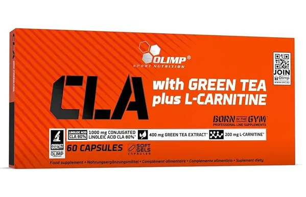 Жироспалювач Olimp CLA with Green Tea plus L-carnitine Sport Edition, 60 гелевих капсул