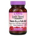 Витамин В12 и Фолиевая кислота Bluebonnet Nutrition Earth Sweet Chewables, вкус малины, жевательные таблетки №180