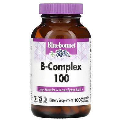 Витамины В-комплекс 100 Bluebonnet Nutrition вегетарианскех капсулы №100