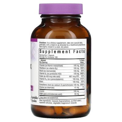 Витамины В-комплекс 100 Bluebonnet Nutrition вегетарианскех капсулы №100