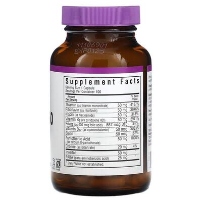 Вітаміни В-комплекс 50 Bluebonnet Nutrition вегетаріанські капсули №100