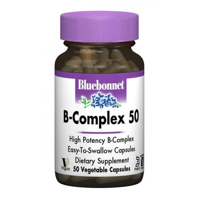 Витамины В-комплекс 50 Bluebonnet Nutrition вегетарианскех капсулы №50