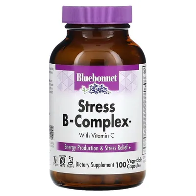 Вітаміни Стрес В-Комплекс 100 Bluebonnet Nutrition Stress B Complex вег. капсули №100