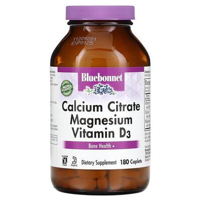 Кальций и Магний цитрат + Витамин D3 Bluebonnet Nutrition капсулы №180