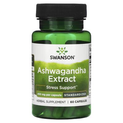 Ашваганда Swanson Ashwagandha Standardized Extract 450 мг, 60 капсул