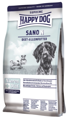 Корм сухой диетический Happy Dog SANO N для взрослых собак при заболеваниях почек, печени и сердечно-сосудистых заболеваниях, 1 кг, 3394