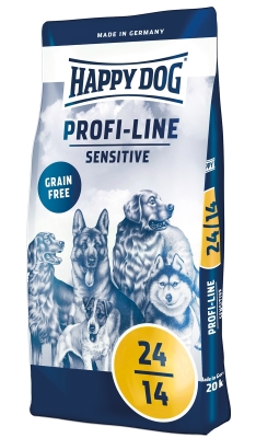 Корм сухой беззерновой Happy Dog Prof-Line Sensitive 24/14 для собак с чувствительным пищеварением, 20 кг, 2247