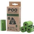 Пакеты M-Pets POO Dog Waste Bags 100% Compostable & Biodegradable биоразлагаемые для уборки за собаками, 60 штук