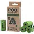 Пакети M-Pets POO Dog Waste Bags 100% Compostable & Biodegradable біорозкладні для прибирання за собаками, 60 штук