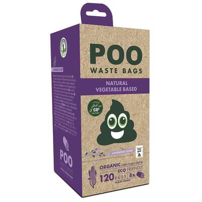 Пакеты M-Pets POO Dog Waste Bags Lavender биоразлагаемые для уборки за собаками с ароматом лаванды, 120 штук