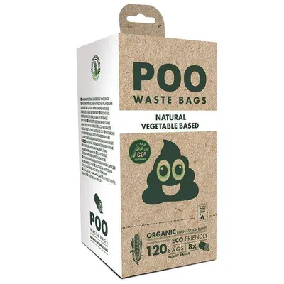 Пакети M-Pets POO Dog Waste Bags Non Scented біорозкладні для прибирання за собаками без запаху, 120 штук