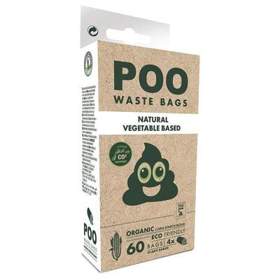 Пакеты M-Pets POO Dog Waste Bags Non Scented биоразлагаемые для уборки за собаками без запаха, 60 штук