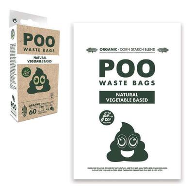 Пакеты M-Pets POO Dog Waste Bags Non Scented биоразлагаемые для уборки за собаками без запаха, 60 штук