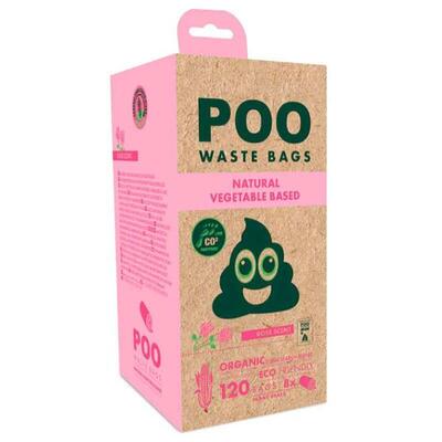 Пакеты M-Pets POO Dog Waste Bags Rose для уборки животных с ароматом розы, 120 штук