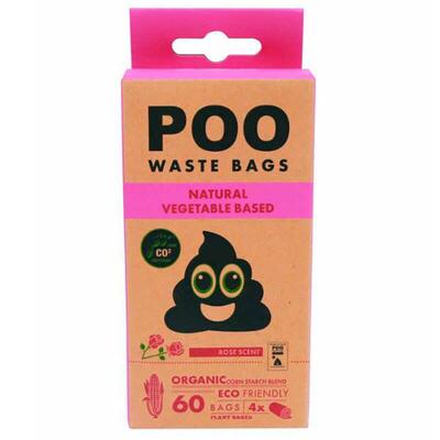 Пакеты M-Pets POO Dog Waste Bags Rose для уборки животных с ароматом розы, 60 штук