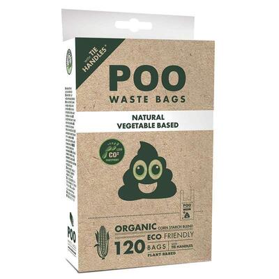 Пакеты M-Pets POO Dog Waste Bags with Handles биоразлагаемые с ручками для уборки за собаками без запаха, 120 штук