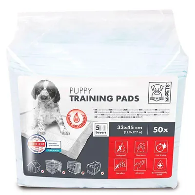 Пелюшки M-Pets All Day Training Pads суперпоглинаючі для привчання цуценят до туалету, розмір 45х33 см, 50 штук