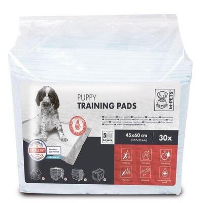 Пеленки M-Pets All Day Training Pads суперпоглощающие для приучения щенков к туалету, размер 60х45 см, 30 штук