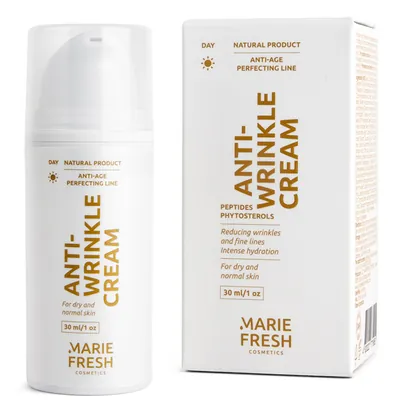 Крем для обличчя Marie Fresh денний проти зморшок з пептидами для зрілої сухої та нормальної шкіри, 30 мл