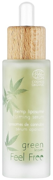 Сироватка для обличчя Feel free Green Leaves антивікова з екстрактом каннабісу, 30 мл