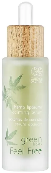 Сироватка для обличчя Feel free Green Leaves антивікова з екстрактом каннабісу, 30 мл