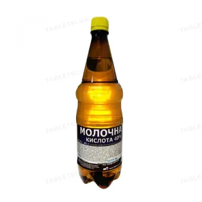 Молочна кислота 40% (ДЛЯ ТВАРИН) розчин, 1 л