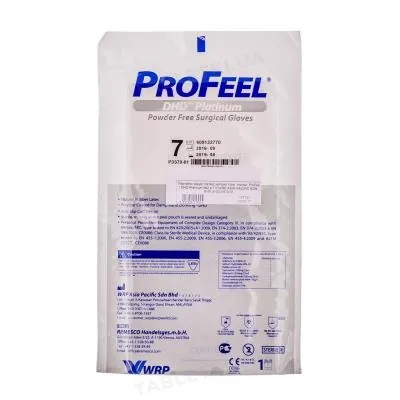 Рукавички хірургічні ProFeel DHD Platinum латексні без пудри, розмір 7,0 стерильні, пара