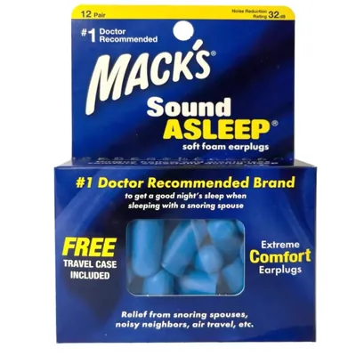 Беруші вкладки вушні MACK'S Sound Asleep 2140 захист від шуму до 32 дБ, сині, 12 пар