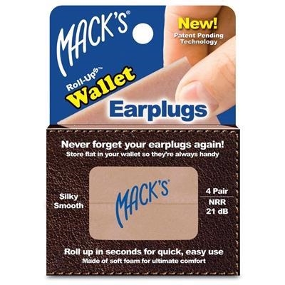Беруши вкладки ушные Roll-Ups wallet earplugs 9876 полипропиленовые до 16 дБ, бежевые,  4 пары