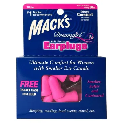 Беруші вкладки вушні MACK`S Dreamgirl Earplugs Safe Sound for Her 93 для неї, рожеві до 30 дБ, 10 пар