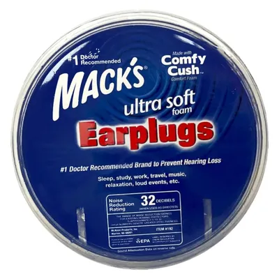 Беруші вкладки вушні MACK`S Safe Sound Ultra Earplugs 192 захист від шуму до 32 дБ, бежеві, 100 пар