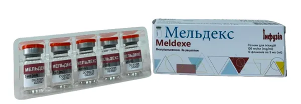 Мельдекс розчин д/ін. 100 мг/мл по 5 мл №10 у флак.