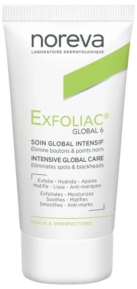 Крем для обличчя Noreva Exfoliac Global 6 для проблемної шкіри, 30 мл
