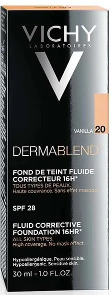 Тональний флюїд Vichy Dermablend SPF28 коригуючий тон 20, 30 мл