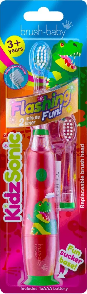 Електрична зубна щітка Brush-Baby KidzSonic 3+ роки, Динозавр