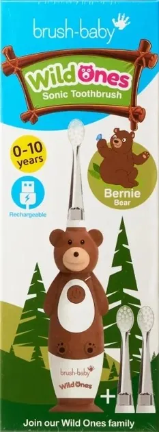 Електрична зубна щітка Brush-Baby Sonic Toothbrush WildOnes акумуляторна 0-10 років, ведмедик