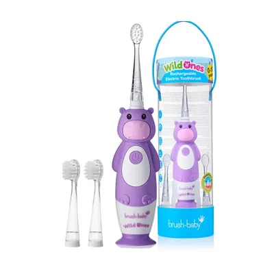 Електрична зубна щітка Brush-Baby Sonic Toothbrush WildOnes акумуляторна 0-10 років, бегемотик