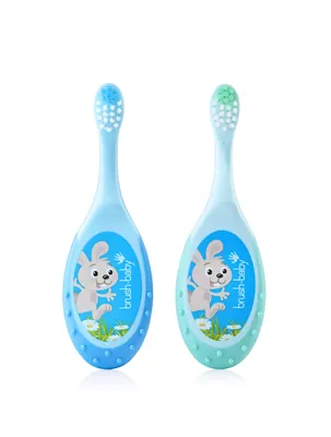 Зубна щітка Brush-Baby FlossBrush 0-3 роки, мікс кольорів, 2 шт