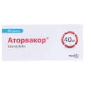 Аторвакор таблетки, в/плів. обол. по 40 мг №30 (10х3)