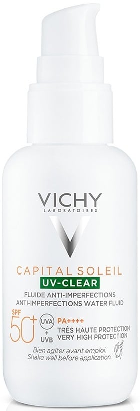 Флюид Vichy Capital Soleil SPF50+ солнцезащитный ежедневный невесомый для кожи склонной к жирности и несовершенствам, 40 мл