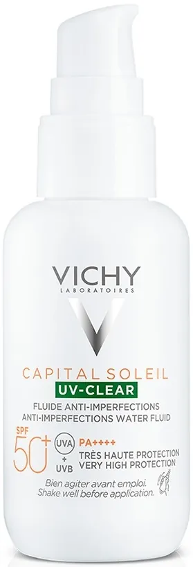 Флюїд Vichy Capital Soleil SPF50+ сонцезахисний щоденний невагомий для шкіри схильної до жирності та недосконалостей, 40 мл