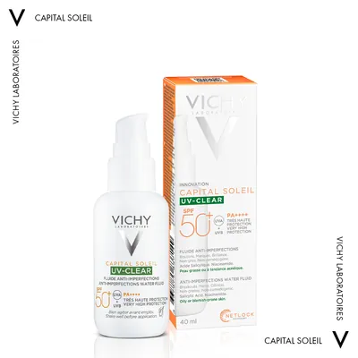 Флюїд Vichy Capital Soleil SPF50+ сонцезахисний щоденний невагомий для шкіри схильної до жирності та недосконалостей, 40 мл