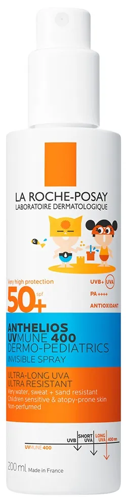 Спрей сонцезахисний La Roche-Posay Anthelios SPF50+ UVMune 400 Dermo-Pediatrics легкий для чутливої та схильної до подразнень шкіри дітей, 200 мл